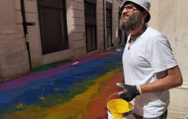 Perdonanza: Street Art arcobaleno in centro storico L’Aquila