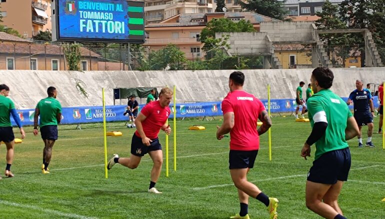 L’Italrugby all’Aquila prima del tour estivo